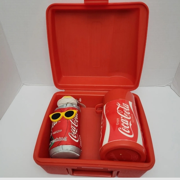 Vintage Max Headroom Aladdin Lunchbox Coca Cola Thermos Coca Cola Bean B… - Picture 5 of 6